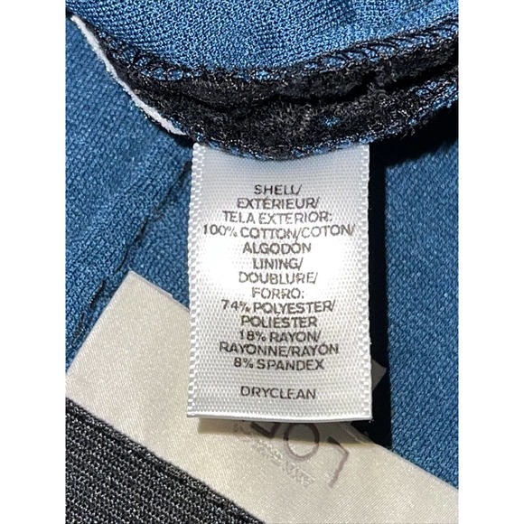 LOFT Ladies Skirt Black Cotton Over Blue Polyester Rayon Under Skirt Size 8 - Picture 5 of 5